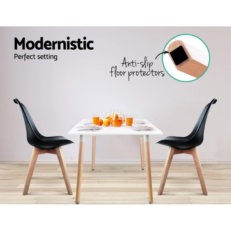 Set of 2 Padded Dining Chair - Black - Furniture - Rivercity House & Home Co. (ABN 18 642 972 209) - Affordable Modern Furniture Australia