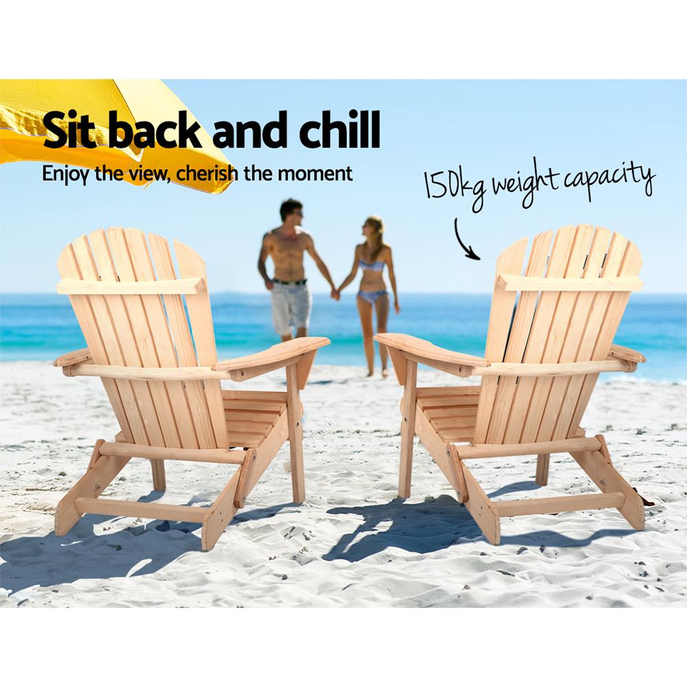 Set of 2 Patio Furniture Outdoor Wooden Chairs - Beach - Rivercity House & Home Co. (ABN 18 642 972 209) - Affordable Modern Furniture Australia