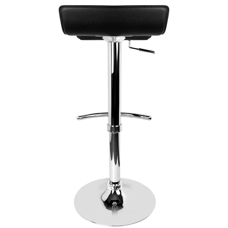 Set of 2 PU Leather Wave Style Bar Stools - Black - Rivercity House & Home Co. (ABN 18 642 972 209) - Affordable Modern Furniture Australia