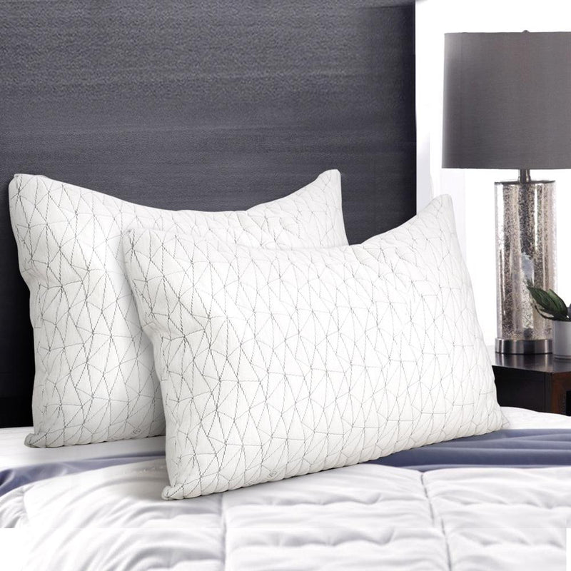 Set of 2 Rayon Single Memory Foam Pillows - Rivercity House & Home Co. (ABN 18 642 972 209) - Affordable Modern Furniture Australia