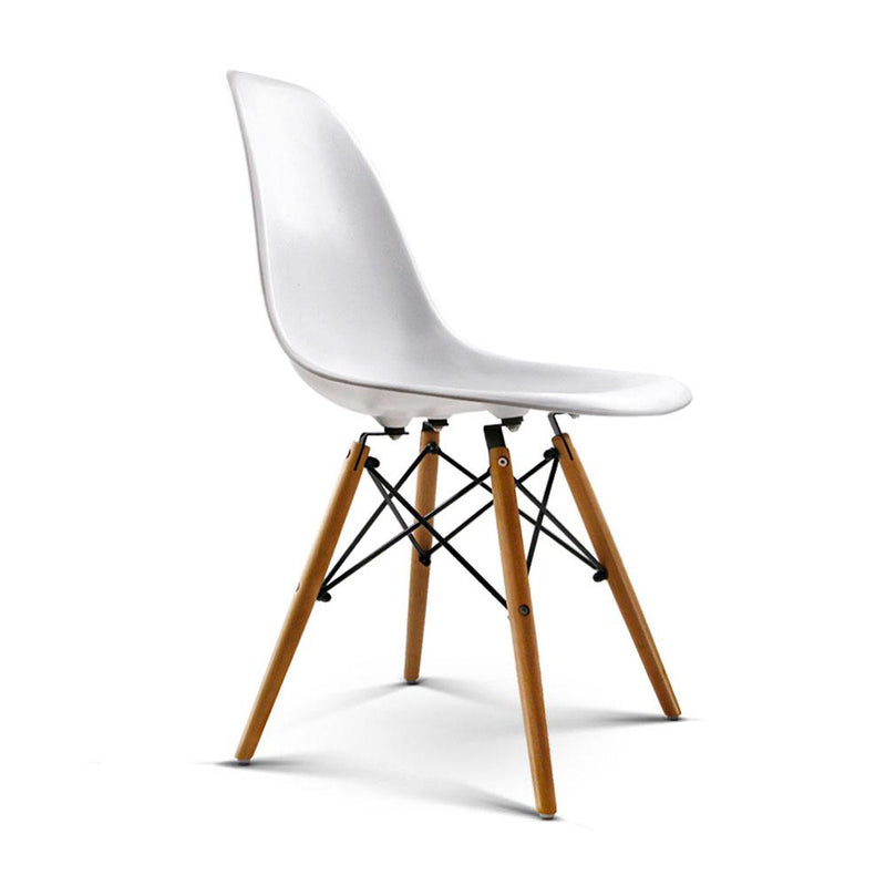 Set of 2 Retro Beech Wood Dining Chair - White - Furniture - Rivercity House & Home Co. (ABN 18 642 972 209) - Affordable Modern Furniture Australia