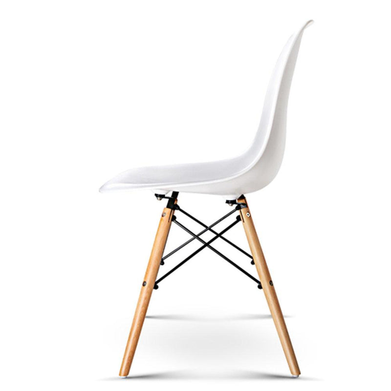 Set of 2 Retro Beech Wood Dining Chair - White - Furniture - Rivercity House & Home Co. (ABN 18 642 972 209) - Affordable Modern Furniture Australia