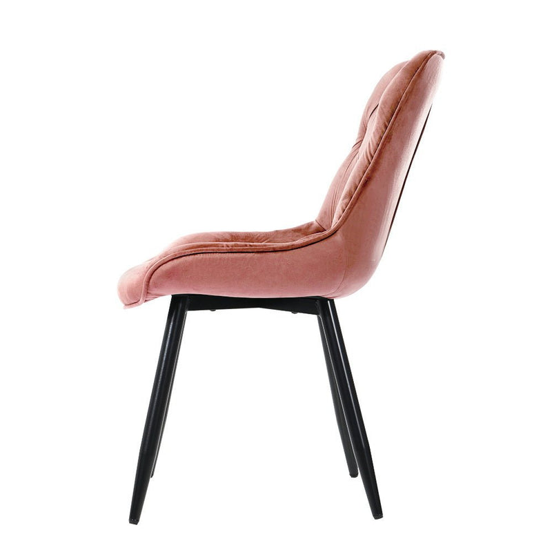 Set of 2 Velvet Starlyn Dining Chairs - Pink - Furniture > Living Room - Rivercity House & Home Co. (ABN 18 642 972 209) - Affordable Modern Furniture Australia