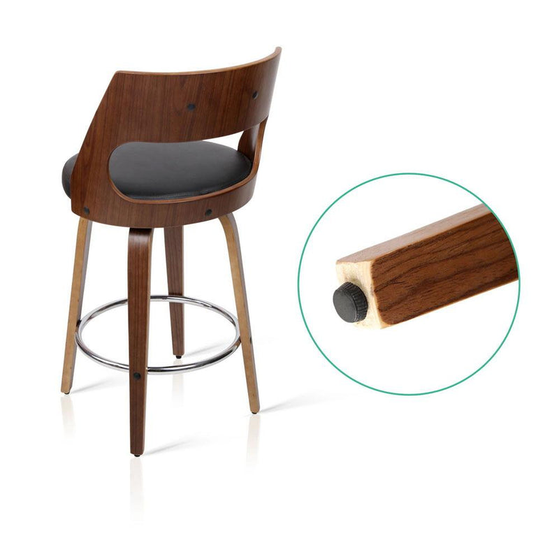 Set of 2 Wooden Bar Stools - Black - Furniture > Bar Stools & Chairs - Rivercity House And Home Co.