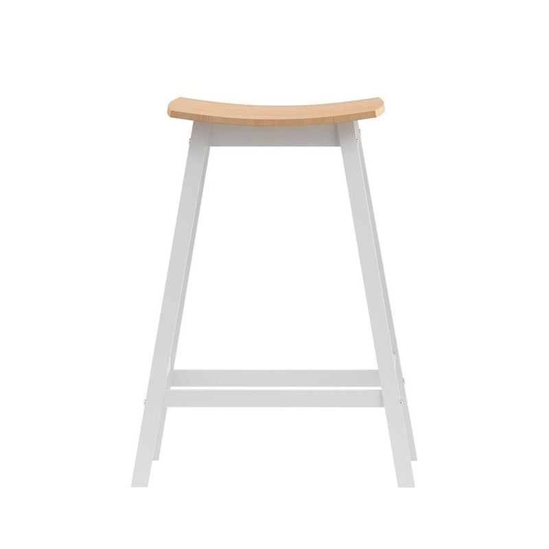 Set of 2 Wooden Bar Stools Pine & White - Furniture > Bar Stools & Chairs - Rivercity House & Home Co. (ABN 18 642 972 209) - Affordable Modern Furniture Australia
