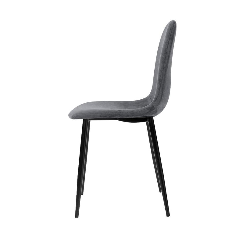 Set of 4 Dining Chairs Dark Grey - Rivercity House & Home Co. (ABN 18 642 972 209) - Affordable Modern Furniture Australia