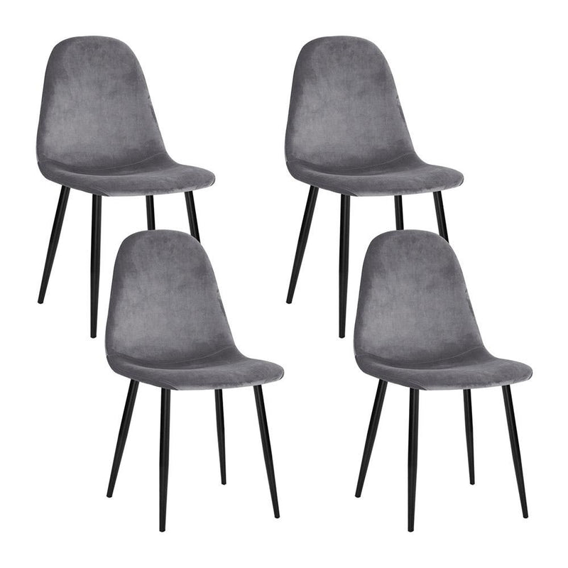 Set of 4 Dining Chairs Dark Grey - Rivercity House & Home Co. (ABN 18 642 972 209) - Affordable Modern Furniture Australia