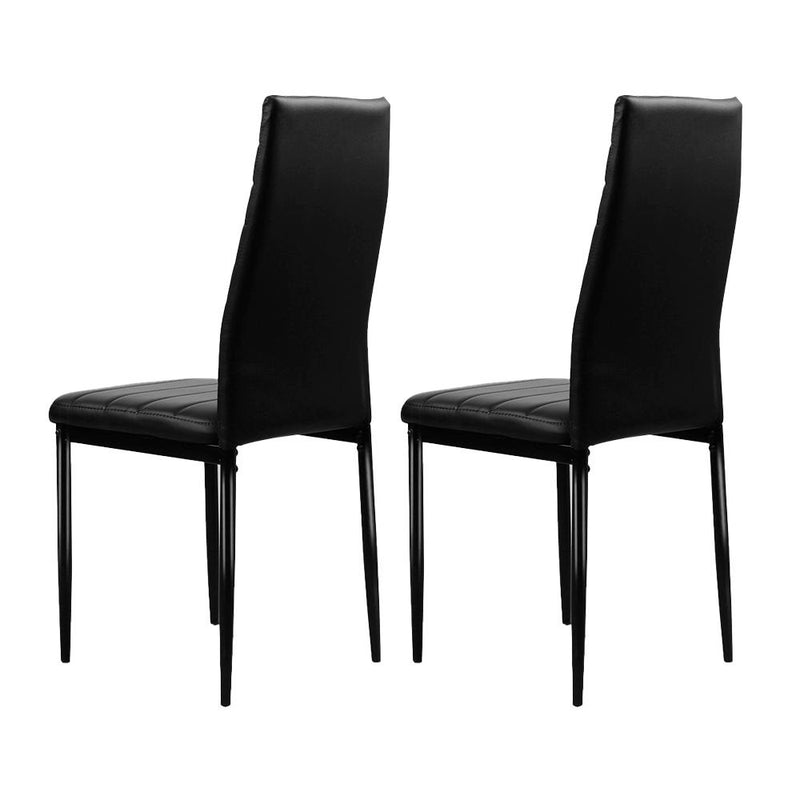 Set of 4 Dining Chairs PVC Leather - Black - Rivercity House & Home Co. (ABN 18 642 972 209) - Affordable Modern Furniture Australia