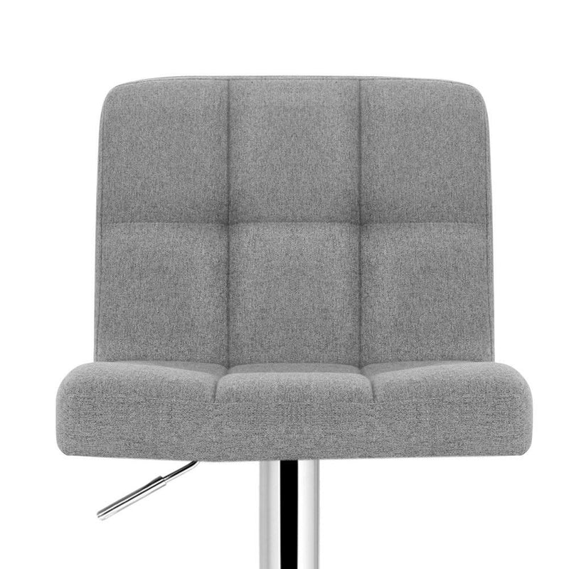 Set of 4 Noel Fabric Swivel Bar Stools - Grey - Rivercity House & Home Co. (ABN 18 642 972 209) - Affordable Modern Furniture Australia