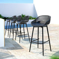 Set of 4 Solace Outdoor Bar Stools – Black