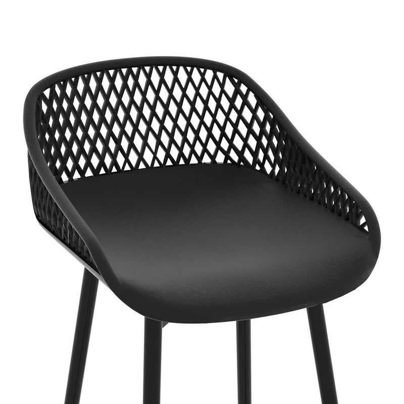 Set of 4 Outdoor Bar Stools Black - Furniture > Outdoor - Rivercity House & Home Co. (ABN 18 642 972 209) - Affordable Modern Furniture Australia