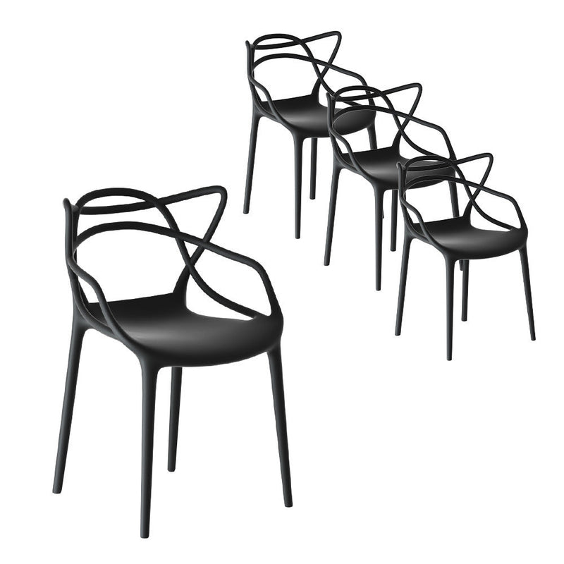 Set of 4 Outdoor Stackable Dining Chairs Portable Patio Furniture - Furniture > Outdoor - Rivercity House & Home Co. (ABN 18 642 972 209) - Affordable Modern Furniture Australia