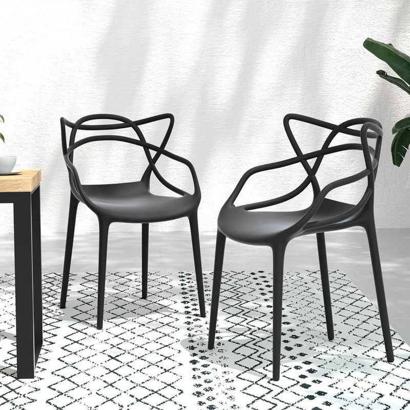 Set of 4 Outdoor Stackable Dining Chairs Portable Patio Furniture - Furniture > Outdoor - Rivercity House & Home Co. (ABN 18 642 972 209) - Affordable Modern Furniture Australia