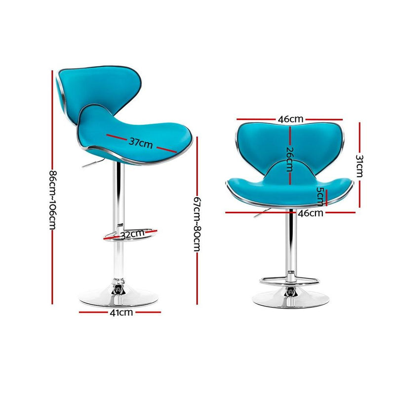 Set of 4 PU Leather Bar Stools - Teal Blue - Furniture - Rivercity House & Home Co. (ABN 18 642 972 209) - Affordable Modern Furniture Australia