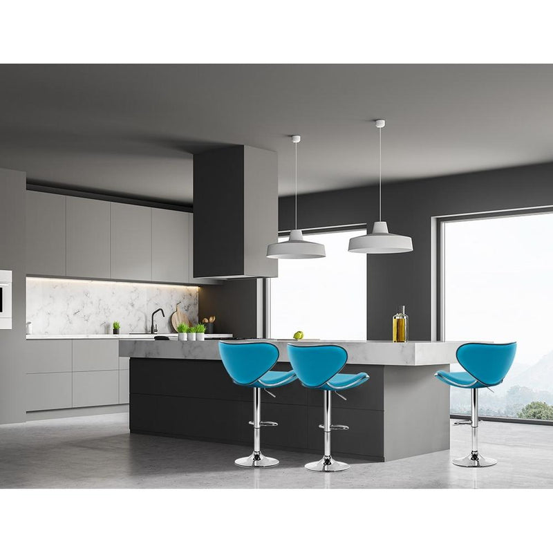 Set of 4 PU Leather Bar Stools - Teal Blue - Furniture - Rivercity House & Home Co. (ABN 18 642 972 209) - Affordable Modern Furniture Australia
