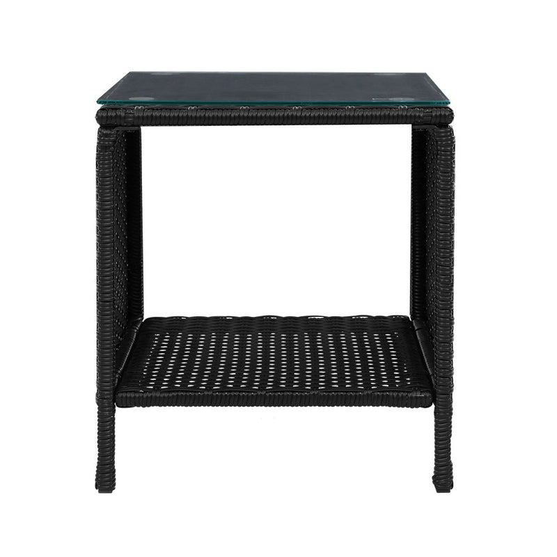 Outdoor Wicker Side Table Black - Furniture > Outdoor - Rivercity House & Home Co. (ABN 18 642 972 209) - Affordable Modern Furniture Australia