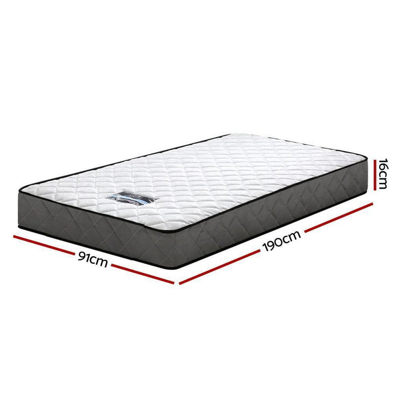 Single Package | Amor Bed Gold & Alzbeta Bonnell Spring Mattress (Medium Firm) - Furniture > Bedroom - Rivercity House & Home Co. (ABN 18 642 972 209) - Affordable Modern Furniture Australia