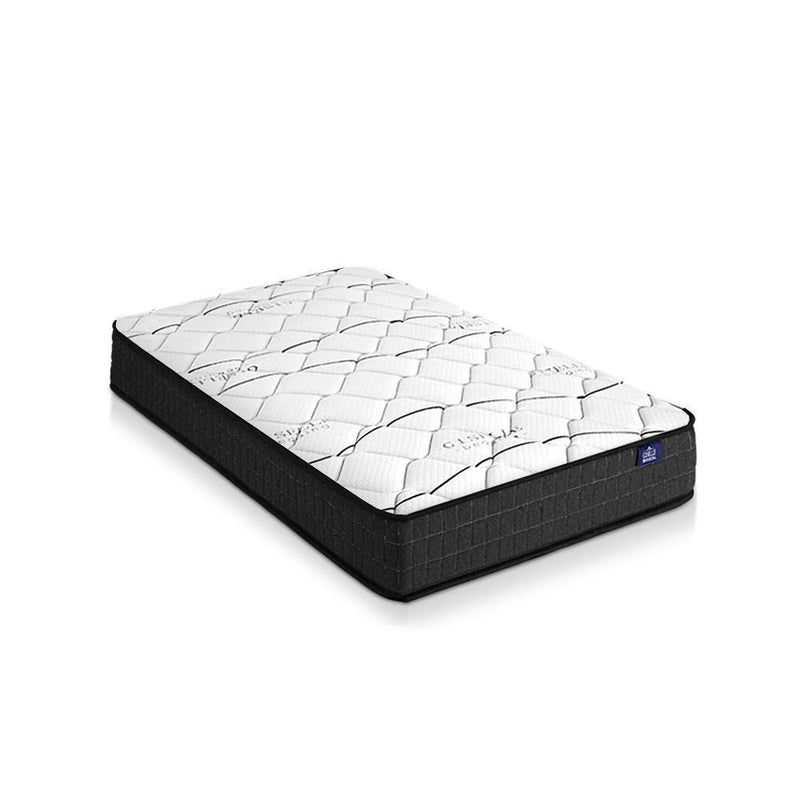 Single Package | Coogee Bed Grey & Glay Bonnell Spring Mattress (Medium Firm) - Furniture > Bedroom - Rivercity House & Home Co. (ABN 18 642 972 209) - Affordable Modern Furniture Australia