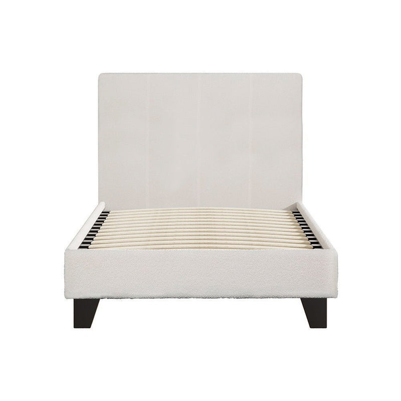 Single Package | Coogee Cuddly Beige Bouclé Bed Frame & Bonita Pillow Top Mattress (Medium Firm) - Rivercity House & Home Co. (ABN 18 642 972 209) - Affordable Modern Furniture Australia