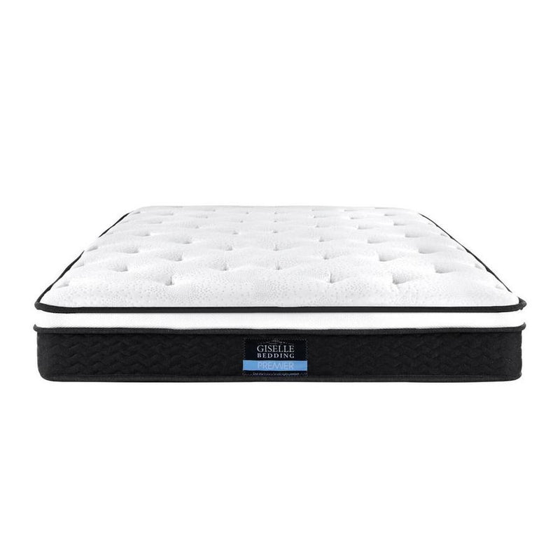 Single Package | Cottesloe Wooden Bed White & Bonita Pillow Top Mattress (Medium Firm) - Rivercity House & Home Co. (ABN 18 642 972 209) - Affordable Modern Furniture Australia