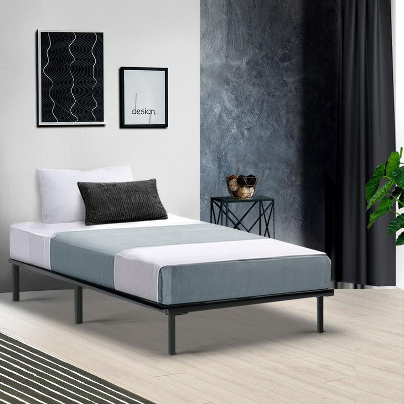 Single Package | Ted Metal Bed & Alzbeta Bonnell Spring Mattress (Medium Firm) - Furniture > Bedroom - Rivercity House & Home Co. (ABN 18 642 972 209) - Affordable Modern Furniture Australia