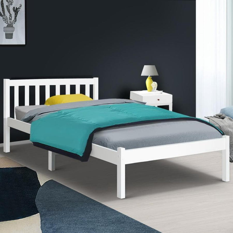 Single Package | Whitehaven Wooden Bed & Bonita Pillow Top Mattress (Medium Firm) - Furniture > Bedroom - Rivercity House & Home Co. (ABN 18 642 972 209) - Affordable Modern Furniture Australia