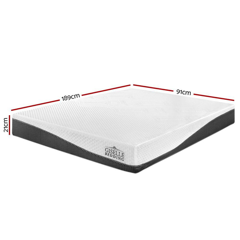 Single Size | Cool Gel Memory Foam Mattress (Medium Firm) - Rivercity House & Home Co. (ABN 18 642 972 209) - Affordable Modern Furniture Australia