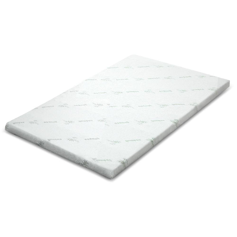 Single Size | Cool Gel Memory Foam Mattress Topper w/Bamboo Cover 5cm - Furniture > Mattresses - Rivercity House And Home Co.