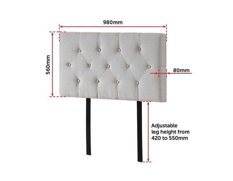 Single Size | Deluxe Headboard Bedhead (Beige) - Rivercity House & Home Co. (ABN 18 642 972 209) - Affordable Modern Furniture Australia