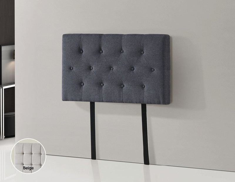Single Size | Deluxe Headboard Bedhead (Grey) - Rivercity House & Home Co. (ABN 18 642 972 209) - Affordable Modern Furniture Australia
