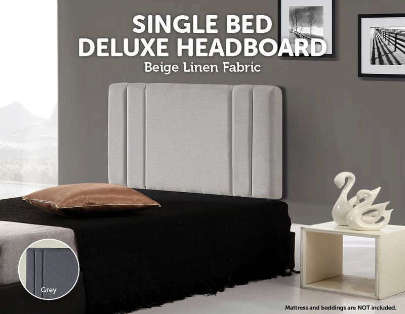 Single Size | Deluxe Headboard (Beige) - Furniture > Bedroom - Rivercity House And Home Co.