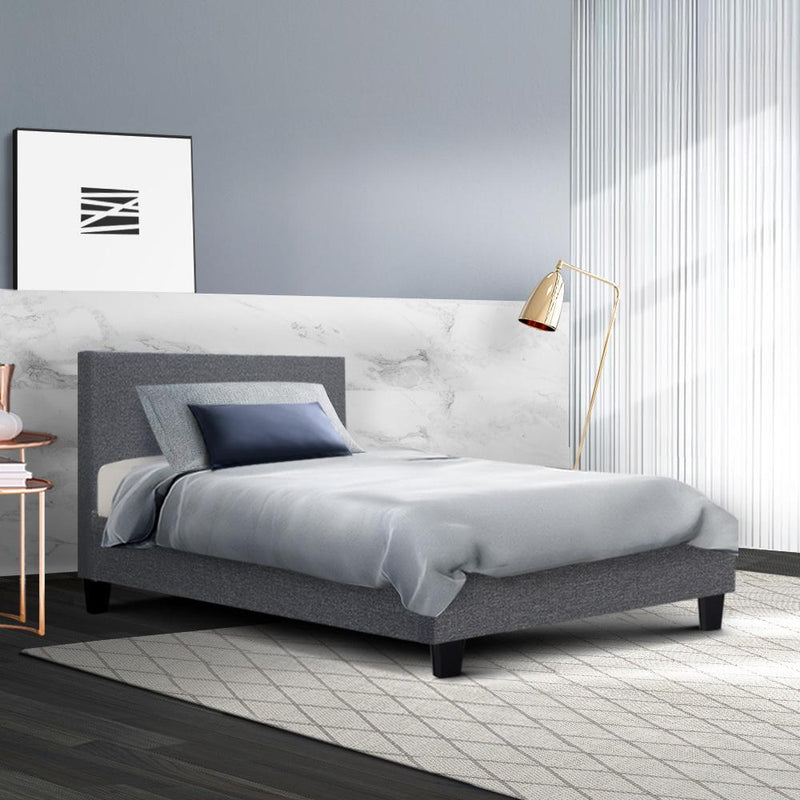 Single Size | Neo Fabric Bed Frame (Grey) - Furniture - Rivercity House And Home Co.