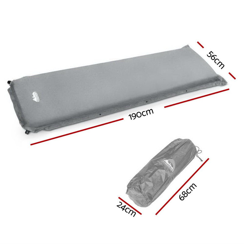 Single Size Self Inflating Matress - Grey - Outdoor > Camping - Rivercity House & Home Co. (ABN 18 642 972 209) - Affordable Modern Furniture Australia