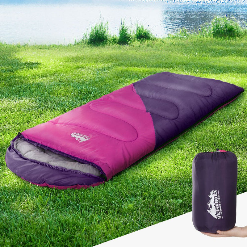 Sleeping Bag Bags Kid 172cm Camping Hiking Thermal Pink - Outdoor > Camping - Rivercity House & Home Co. (ABN 18 642 972 209) - Affordable Modern Furniture Australia
