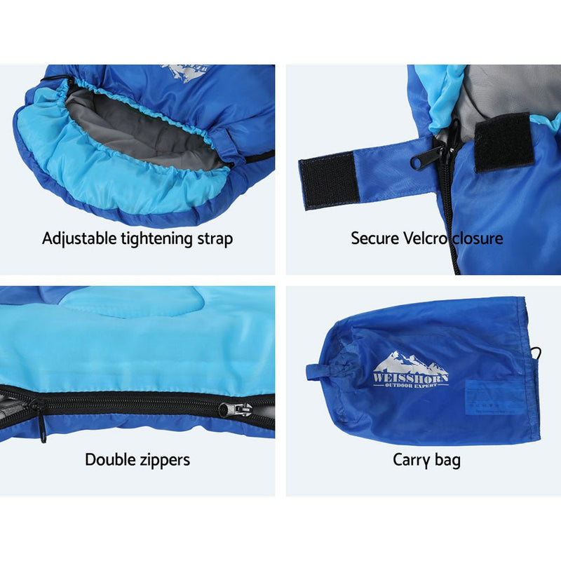 Sleeping Bag Bags Kids 172cm Camping Hiking Thermal Blue - Outdoor > Camping - Rivercity House & Home Co. (ABN 18 642 972 209) - Affordable Modern Furniture Australia