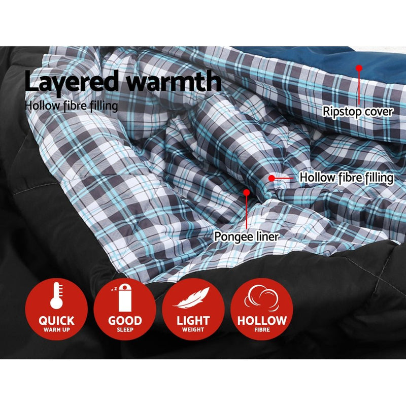 Sleeping Bag Camping Hiking Tent Outdoor Comfort 5 Degree Navy - Outdoor > Camping - Rivercity House & Home Co. (ABN 18 642 972 209) - Affordable Modern Furniture Australia