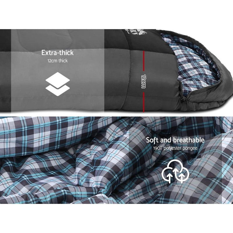Sleeping Bag Camping Hiking Tent Winter Thermal Comfort 0 Degree Black - Outdoor > Camping - Rivercity House & Home Co. (ABN 18 642 972 209) - Affordable Modern Furniture Australia