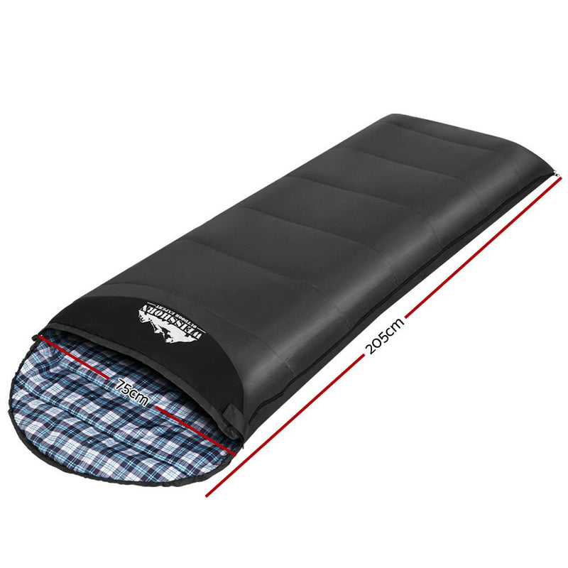 Sleeping Bag Single Camping Hiking Winter Thermal Grey - Outdoor > Camping - Rivercity House & Home Co. (ABN 18 642 972 209) - Affordable Modern Furniture Australia