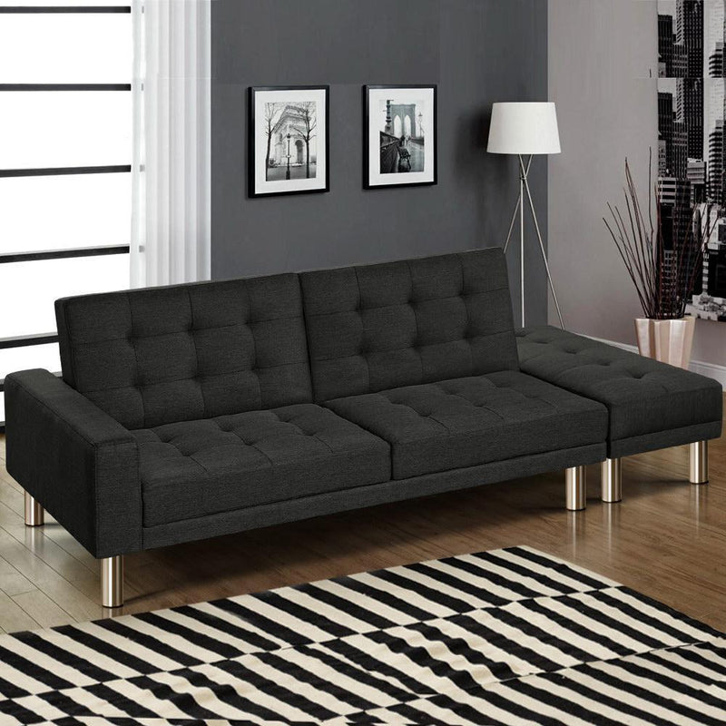 Sofa Bed Lounge Set 3 Seater Recliner (Charcoal) - Furniture > Sofas - Rivercity House And Home Co.