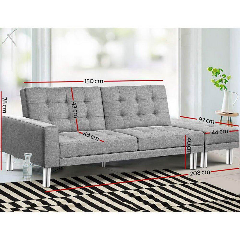 Sofa Bed Lounge Set Futon 3 Seater - Furniture > Sofas - Rivercity House And Home Co.