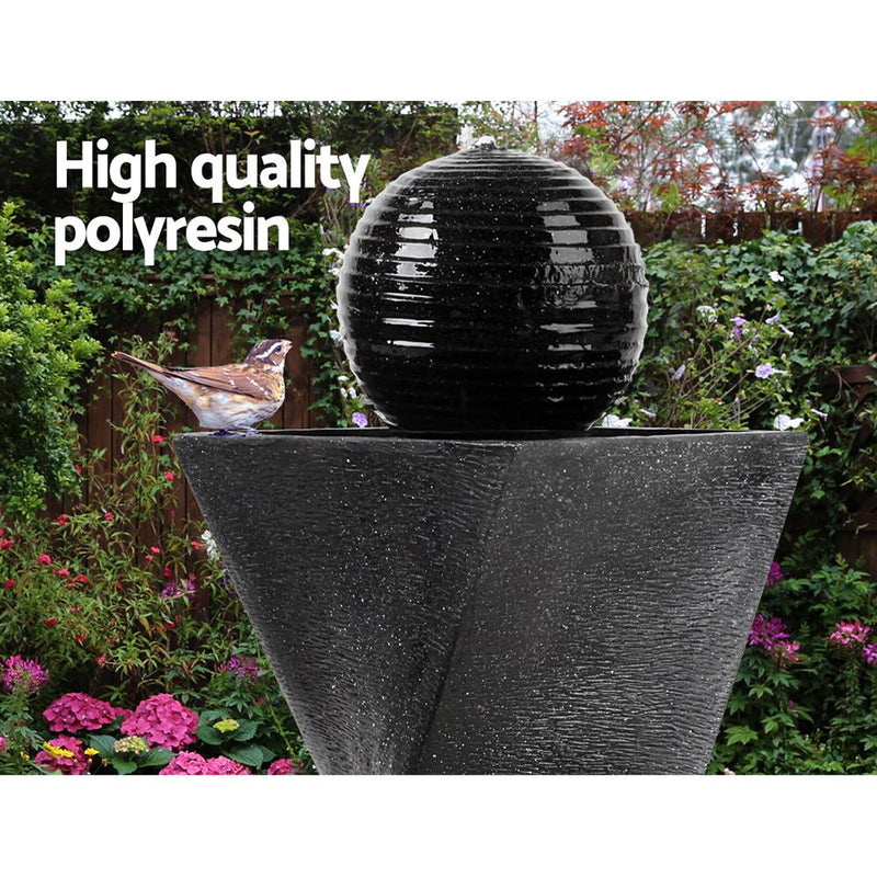 Solar Powered Water Fountain Twist Design with Lights - Rivercity House & Home Co. (ABN 18 642 972 209) - Affordable Modern Furniture Australia