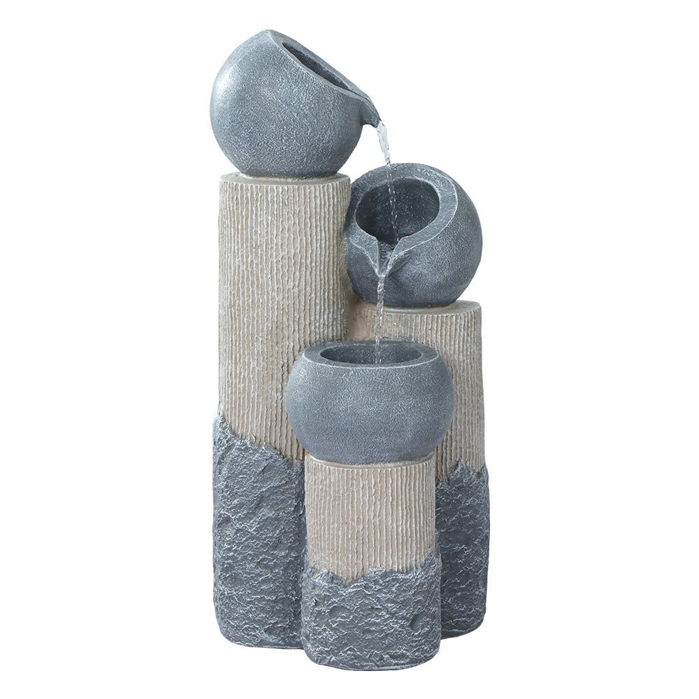 Solar Water Fountain Features Outdoor 3 Tiered LED Lights Bird Bath - Home & Garden > Fountains - Rivercity House & Home Co. (ABN 18 642 972 209) - Affordable Modern Furniture Australia