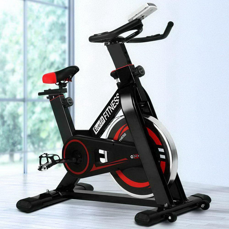 Spin Exercise Bike Cycling Fitness Commercial Home Workout Gym Black - Rivercity House & Home Co. (ABN 18 642 972 209) - Affordable Modern Furniture Australia
