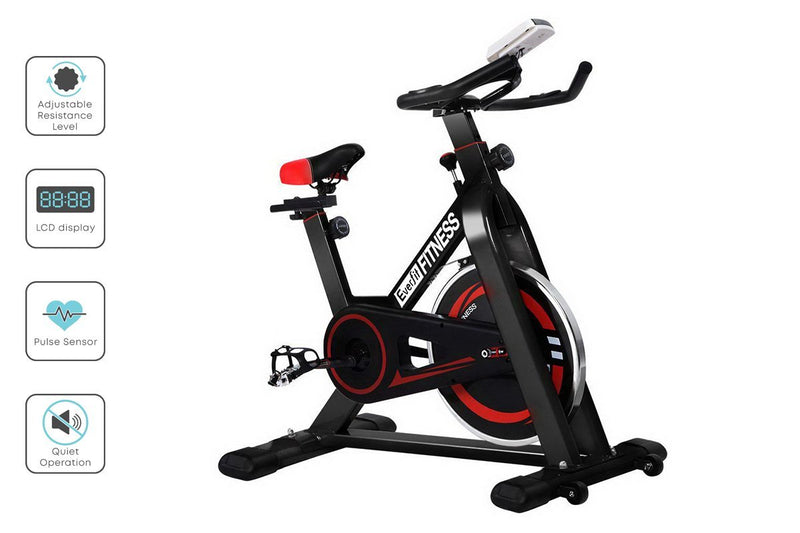 Spin Exercise Bike Cycling Fitness Commercial Home Workout Gym Black - Rivercity House & Home Co. (ABN 18 642 972 209) - Affordable Modern Furniture Australia