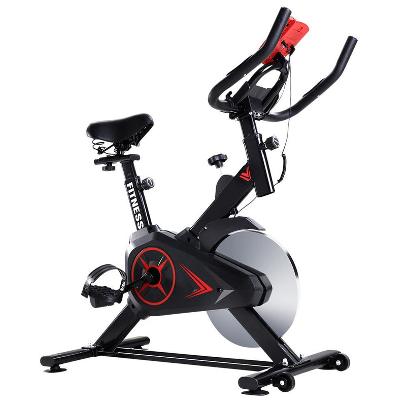 Spin Exercise Bike Flywheel Fitness Commercial Home Workout Gym Phone Holder Black - Rivercity House & Home Co. (ABN 18 642 972 209) - Affordable Modern Furniture Australia