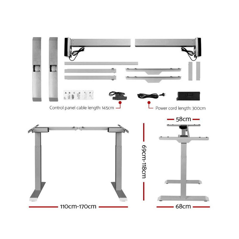 Standing Desk Motorised Height Adjustable Laptop Computer Table Electric Riser Dual Motor 120cm - Furniture > Office - Rivercity House And Home Co.