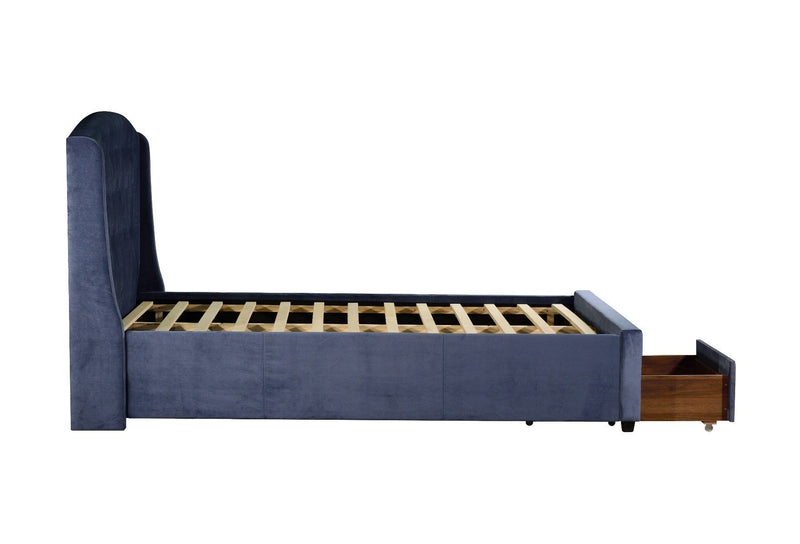 Stella Queen Bed Frame Navy Blue - Rivercity House & Home Co. (ABN 18 642 972 209) - Affordable Modern Furniture Australia