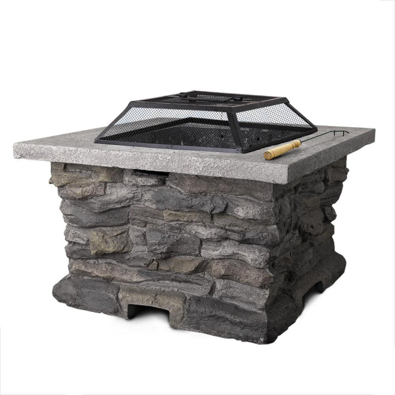 Stone Base Outdoor Patio Heater Fire Pit Table - Rivercity House & Home Co. (ABN 18 642 972 209) - Affordable Modern Furniture Australia