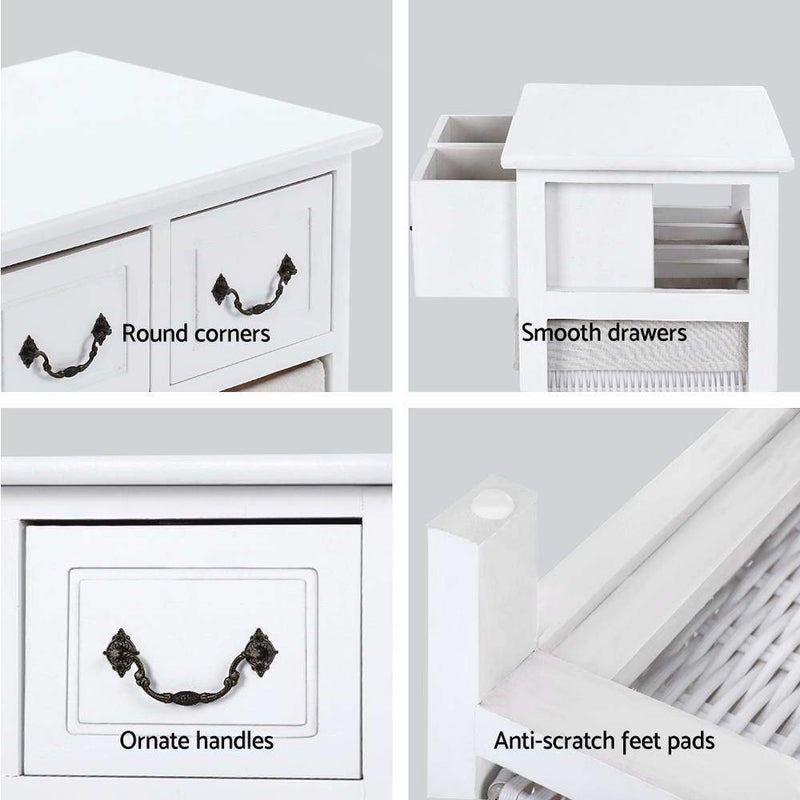 Storage Cabinet Dresser Chest of Drawers Bedside Table Bathroom Lamp Side - Furniture > Bedroom - Rivercity House And Home Co.