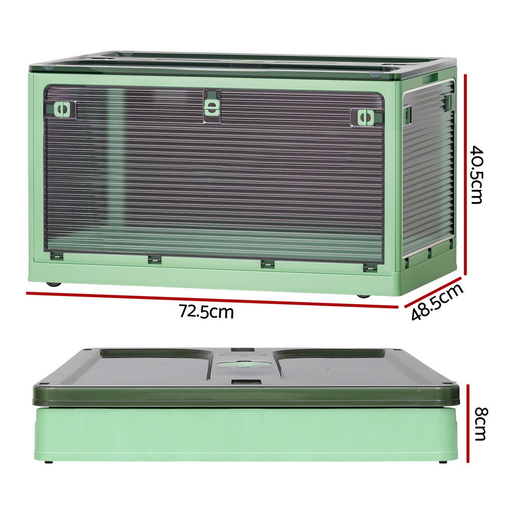 Storage Container Foldable Stackable Large 5 Sides Open Transparent 140L - Home & Garden > Storage - Rivercity House & Home Co. (ABN 18 642 972 209) - Affordable Modern Furniture Australia